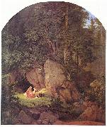 Adrian Ludwig Richter Genoveva in der Waldeinsamkeit oil painting